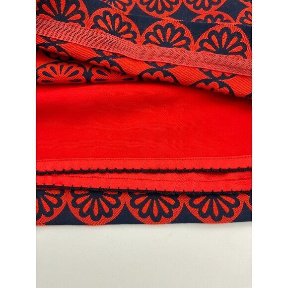 Anthropologie Maeve Lined Wool Blend Red Blue Floral Medallion Mini Skirt 2 - Picture 6 of 7